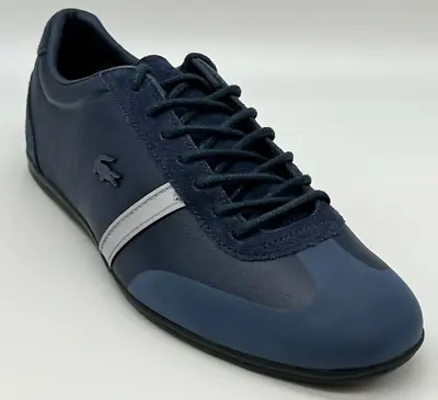 New LACOSTE MOKARA 117 1 CAM Sneakers Leather Suede For Men’s  Sz 8  Navy • $119