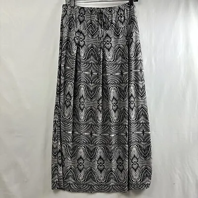Metrowear Maxi Skirt Womens Medium Black Gray Stretch Long Elastic Waist • $11.90