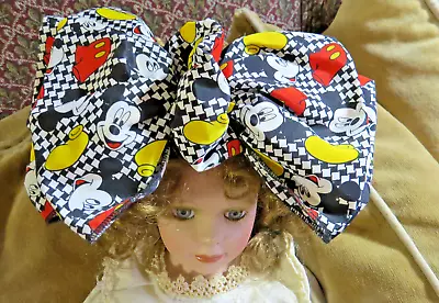 Vintage Puffy Hair Bow MICKEY Mouse Disney BARRETTE GLENTEX • $19.99