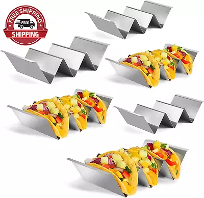 Taco Holders Set Of 6 Taco Stand Stainless Steel Taco Holder With Easy-Access • $18.96