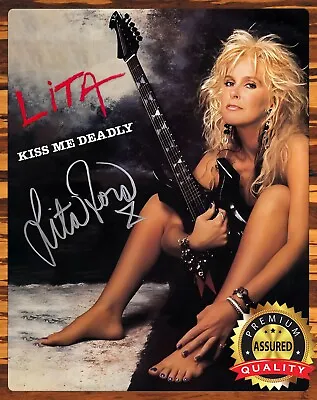 $22.99 • Buy Lita Ford - Kiss Me Deadly - Autograph - Reprint - Metal Sign 11 X 14