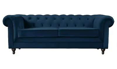 Habitat Chesterfield Velvet 3 Seater Sofa - Blue • £645