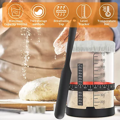 5Pcs Sourdough Starter Jar Kit 1000ml Large Capacity Sourdough Starter Container • $23.49