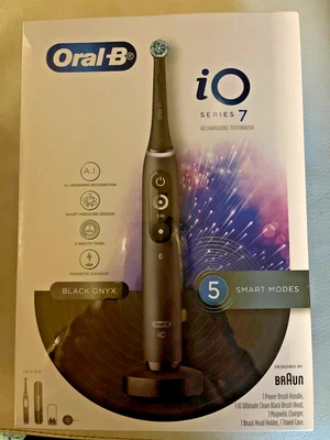 $229 • Buy Oral-B IO Series 7 Electric Toothbrush BLACK ONYX IO7 Travel Case NEW ! SEALED !
