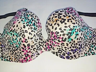 Victoria Secret 38D Bra Women's Very Sexy Lined Demi Smooth Lift Animal Print • $25.92