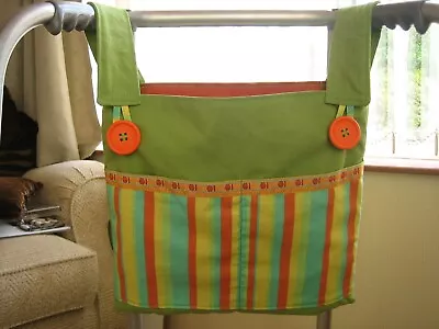 Walking/zimmer Frame Bag With 4 Pockets - Lime/bright Stripe • £11.50