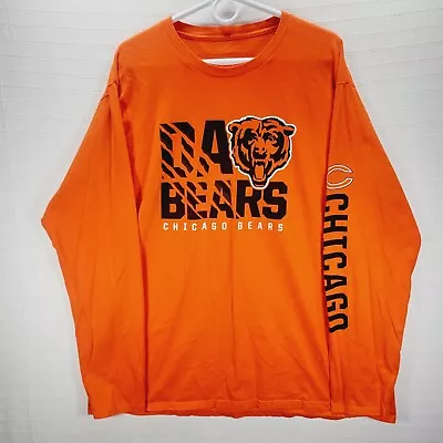 Chicago Bears Shirt Men's XXL 2XL Orange Blue NFL Pro Line DA BEARS Long Sleeve • $11.77