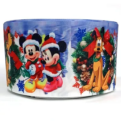 GROSGRAIN RIBBON 5/8 7/8 1.5 3  Christmas Mickey Mouse Minnie Gifts Hairbows • $15.98