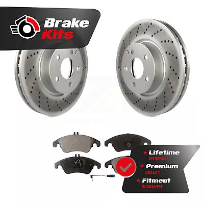 Front Coated Brake Rotors Semi-Metallic Pad Kit For 2010-2016 Mercedes-Benz E350 • $161.46