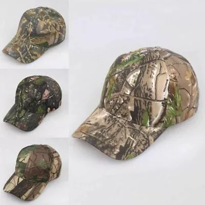 Hunting Camouflage  Visor Camo Army Sun Hat Men Baseball Cap Military Tactics • £5.14