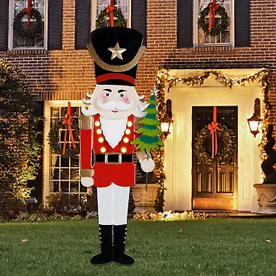 Christmas Outdoor Decoration 39 LED Lights Nutcracker Yard Stake Hanging Soldier • $47.86