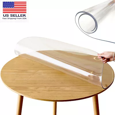 Premium PVC Clear Plastic Tablecloth Protector Waterproof Dining Table Cover US • $12.69