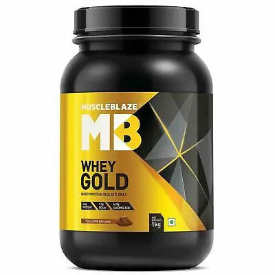MuscleBlaze Whey Gold Whey Protein Isolate Chocolate Flavor With Digezyme 1 Kg • $85