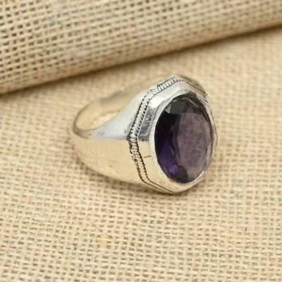 Amethyst Gemstone Ring 925 Sterling Silver Lovely Men's Gift Ring All Size R289 • $16.14