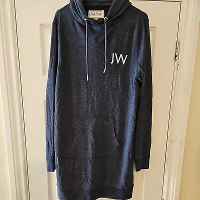 Jack Wills Womens Blue Cotton Pullover Long Hoodie Size 14 Pullover • £10