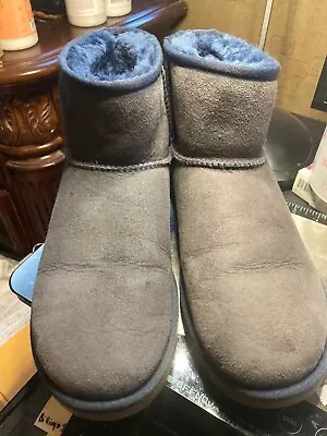 Women's Shoes UGG CLASSIC MINI II Sheepskin Ankle Boots 1016222  BLUE EUC 9 • $16.99