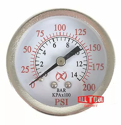 Air Pressure Gauge 2  Center Back Mount 1/8  NPT 2  Dial - 0 To 200 PSI  • $7.99