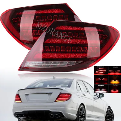 Red 2pcs LED Tail Lights Brake For Mercedes Benz W204 C200 C250 C300 2007-2014 • $341.99