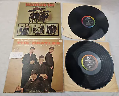 Introducing The Beatles Vee Jay LP 1062 Mono Ver 2 Brackets Logo + Beatles '65 • $26.97