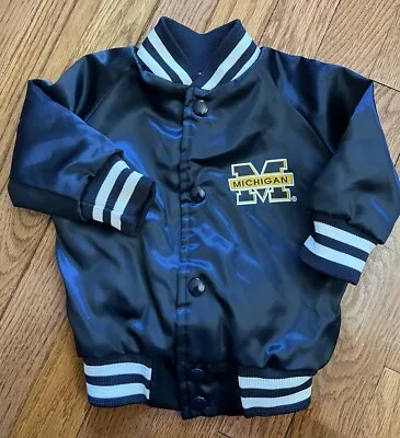 Vtg 90’s University Of Michigan Wolverines Baby Jacket 18 Months Satin  • $19.97