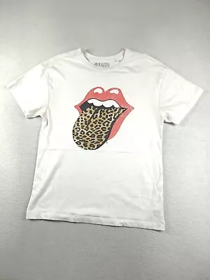 The Rolling Stones T Shirt White Short Sleeve Basic Casual Tee Size 8 Adult • $16