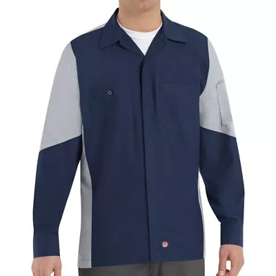LOT Of 2! Red Kap Work Shirts Gray And Navy- Men's Auto Mechanic Uniform Large • $10