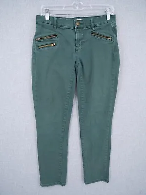 J. Crew Pants Womens Size 27 Green Chino Flat Front Stretch Zip Pockets • $17.99