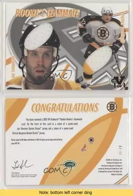 2003 ITG Parkhurst Vault Purple Joe Thornton Patrice Bergeron #RT-11 Rookie RC • $46.25