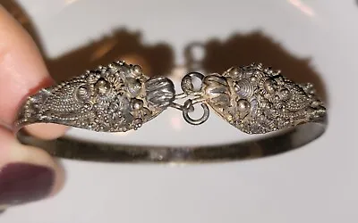 Vintage Asian Kissing Dragons Bracelet .925 Sterling Silver • $58.50