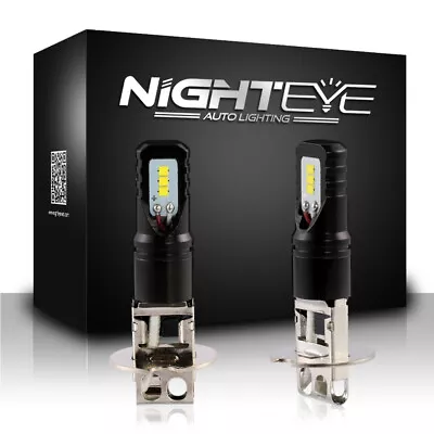 NIGHTEYE H3 160W LED Fog Light Bulbs High Power Car Lamp 1600LM 6500K Cool White • $29.99