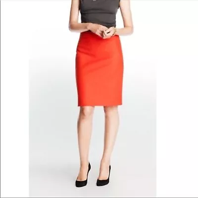 J.Crew Pencil Skirt In Poppy Red Wool Size OOP New • $25