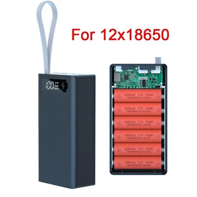 DIY Li-ion Battery Pack Kits Box Holder For 12pcs 18650 Power Supply Solderless • $6.64