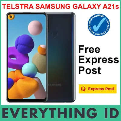 TELSTRA SAMSUNG GALAXY A21s 4GX 128GB 6.5″ SCREEN BLUE TICK BLACK - FREE EXPRESS • $469