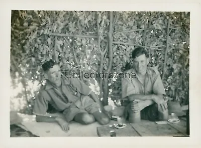 WWII British Officers Down Time Egypt 3.4 X 2.5 Inches  • £8.72