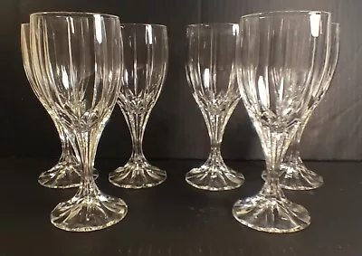 Mikasa Berkeley Crystal Wine Glasses 7.25  8 Oz Capacity Set Of 6 Glasses • $42