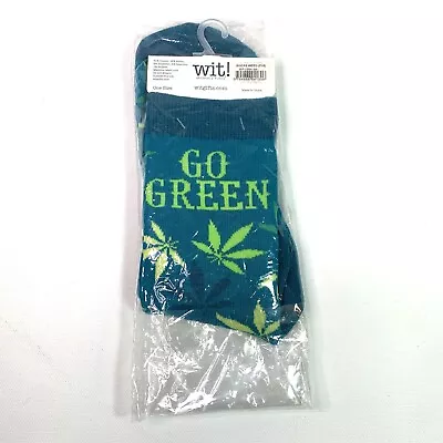 WIT! GO GREEN WEED Leaf Socks ONE SIZE Fits Most  NWT • £4.83