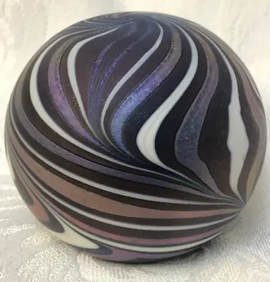 Early Signed Vandermark 1976 Art Nouveau Pulled Feather Paperweight Iridescent • $78.95