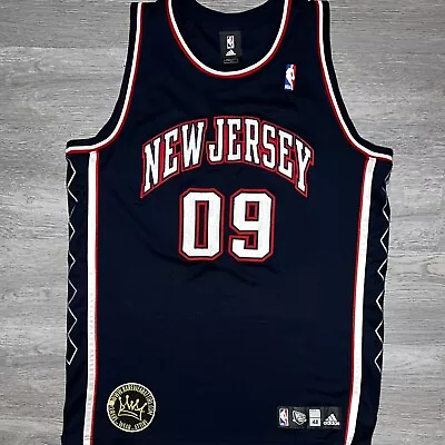 New Jersey Nets Brooklyn Sample Adidas Authentic Sz 48 Xl Away Navy Blue • $99.99