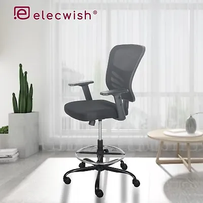 Office Drafting Chair Tall Desk Chair Mesh Back Agjustable Height Swivel Seat • $90.99