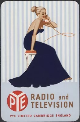 Playing Cards Single Card Old PYE TELEVISION RADIO Advertising Art PIN UP GIRL A • $6.33