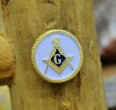 Masonic Lapel Pins Badge Mason Freemason  B54 White Round • $1.99