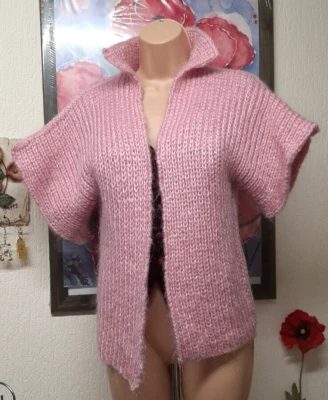 £9 • Buy Handknit Fluffy Woollen Batwing Cardigan Wrapover