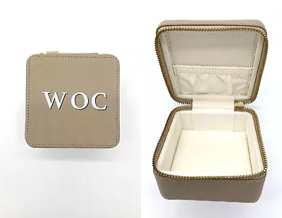 Pottery Barn WOC Mono Quinn Leather Petite Travel Box Fawn Shadowprint • $28