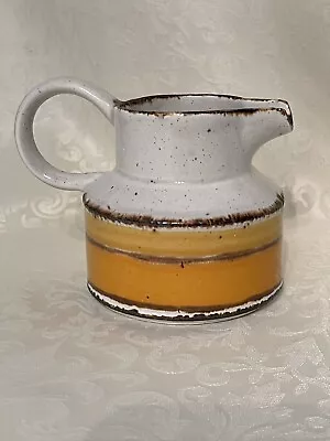 Vintage Midwinter Stonehenge Sun 12 Oz Stoneware Creamer Orange Yellow Speckled • £14.46