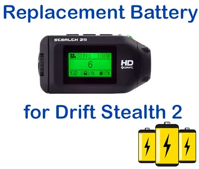£32.95 • Buy Drift Innovation HD Stealth 2 Stealth2 Camera Battery Replacement