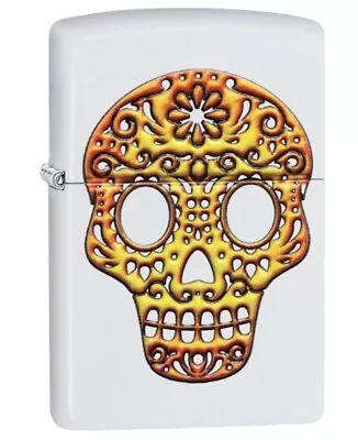 Genuine Zippo Lighter 3D Mexican Art Skull White Matte Lighter Rare Gift Collect • $66.45