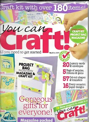 £7.99 • Buy YOU CAN CRAFT! Issue 2 Dec 2007 Craft Kit, Magazine & Project Bag