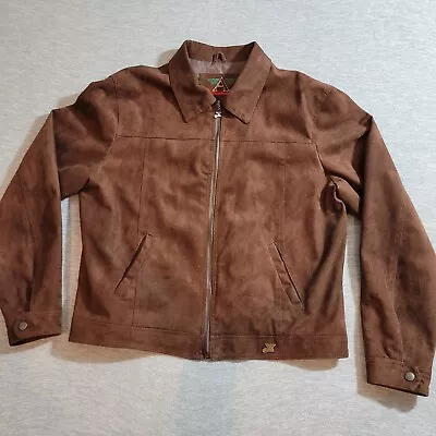 Armani Collezioni Suede Leather Bomber Jacket. XXL Brown. VTG • $70