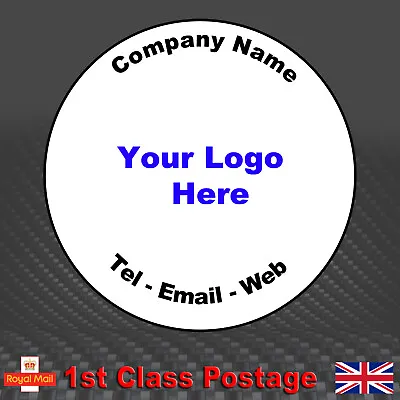 £3.50 • Buy 100 Round Personalised Business Stickers - Printed Logo, Email, Address Labels 