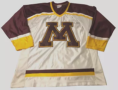 $60 Minnesota Gophers NCAA Koronis Burgundy Vintage 90s White Hockey Jersey M • $39.85